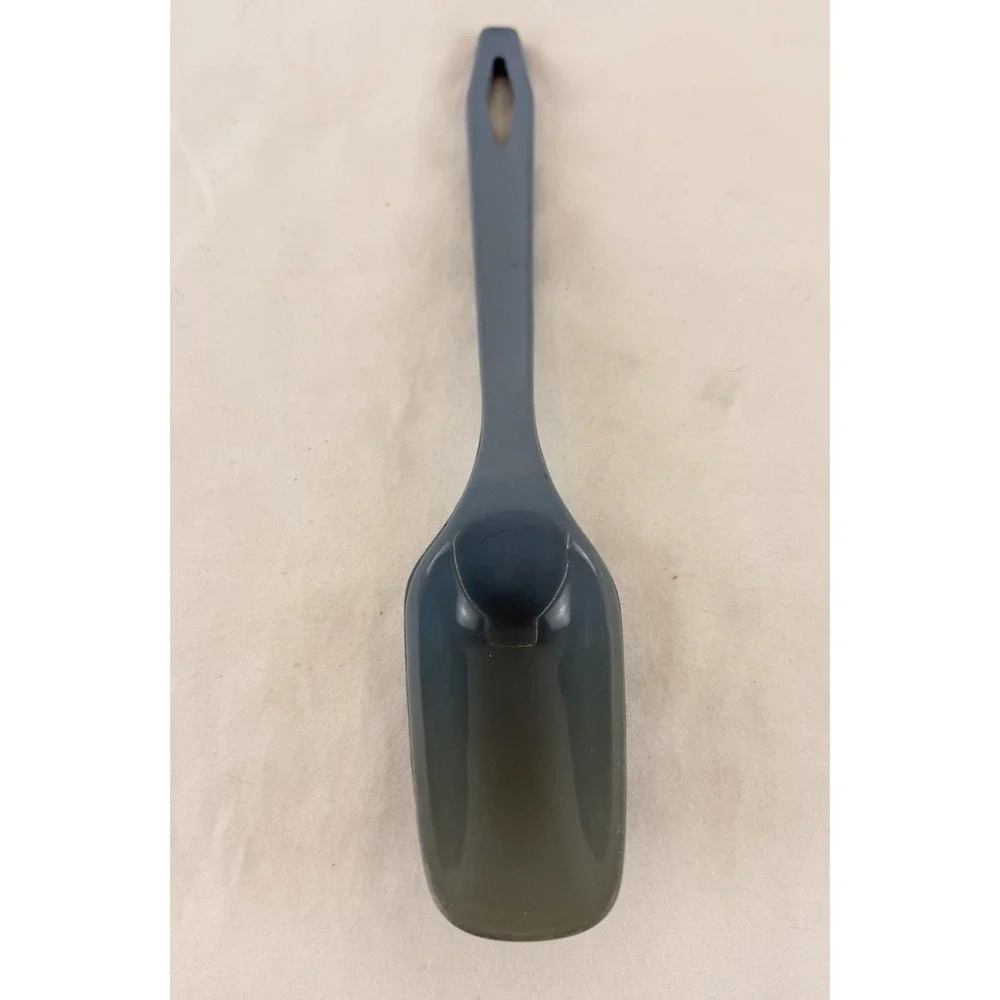 Vintage Kitchen Spoon Plastic Blue Serving Spoon Retro Cooking Utensil